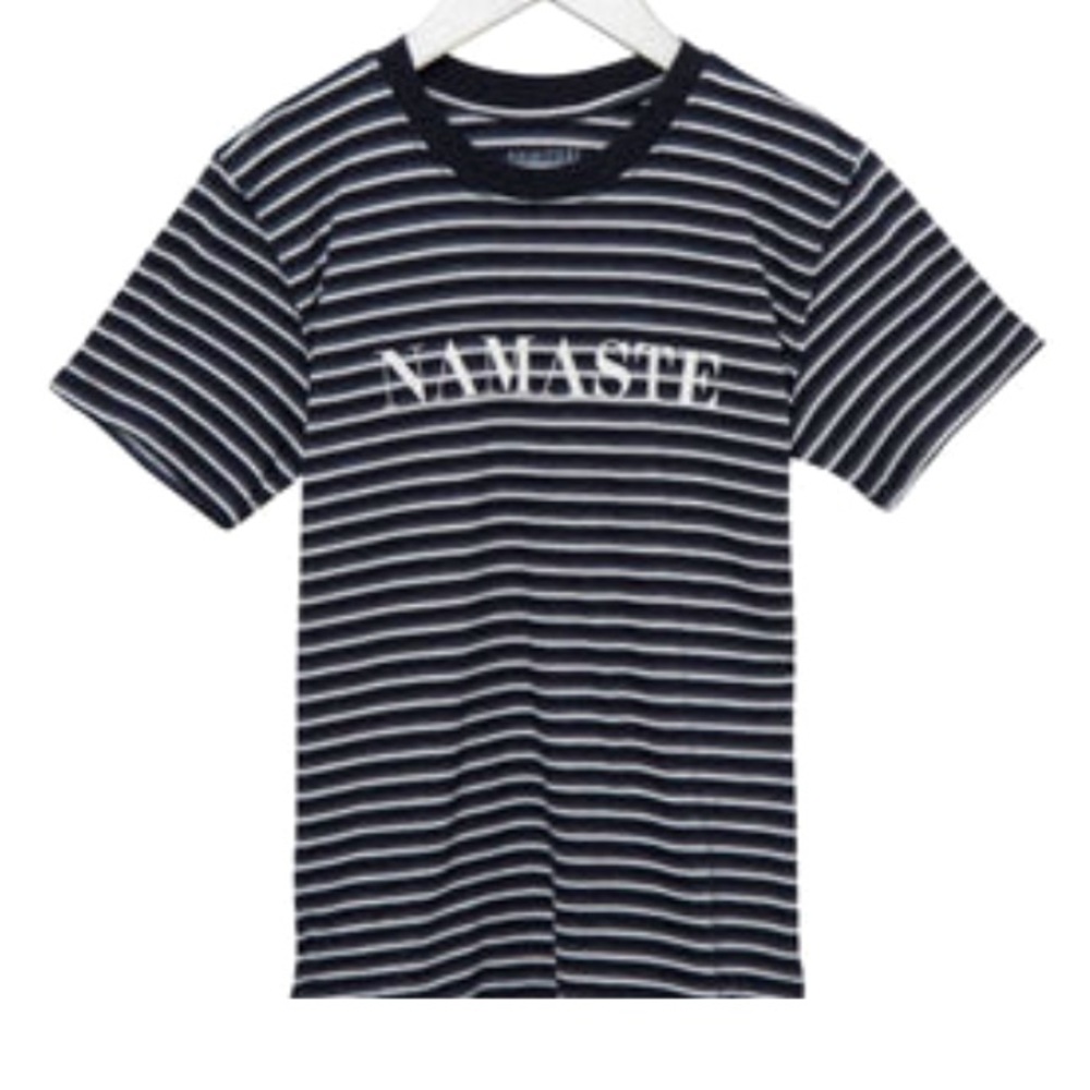 NWT! Spiritual Gangster Navy Striped Kids Tee sz 8